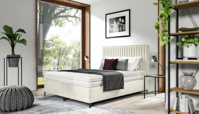 Letto matrimoniale di design di lusso per la camera da letto imbottito 160x200cm stile moderno
