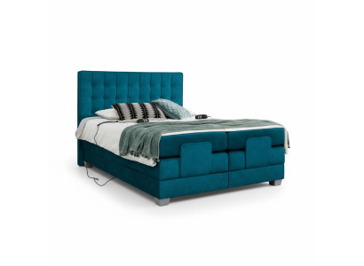 Camera da letto Letto Letto imbottito Moderno Blu Letto matrimoniale Design Tessile Lusso