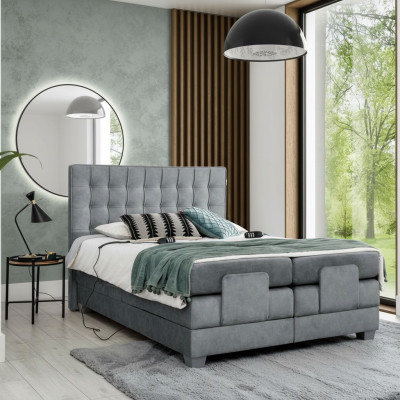 Letto moderno Grigio Letto matrimoniale 160x200 cm Design camera da letto moderno Arredamento