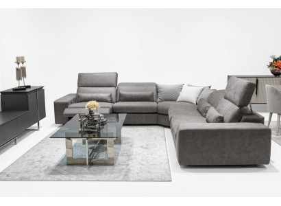 Divano a L Moderno Set da Salotto Design Tavolino Couchtisch