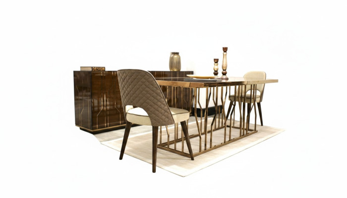 Design sedia tessuto imbottito arredamento di lusso sala da pranzo moderna.