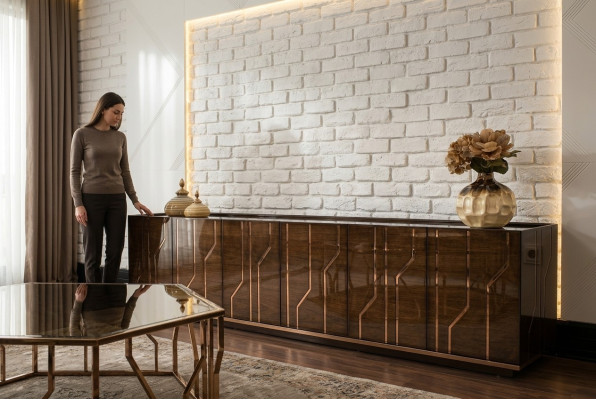 Soggiorno mobile credenza lusso design moderno in legno arredamento