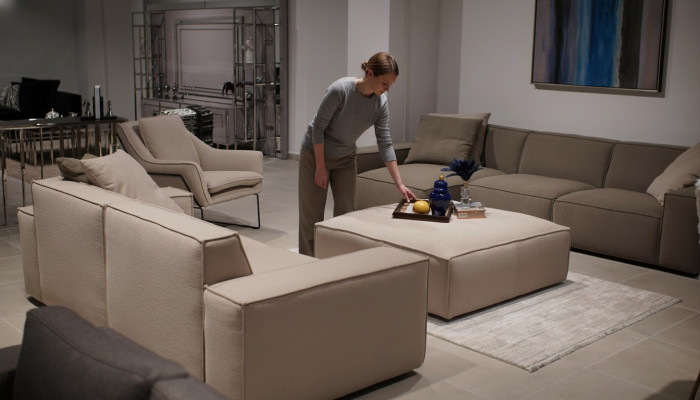 Set di mobili da soggiorno 4 pezzi lusso arredo salotto angolare design divano.