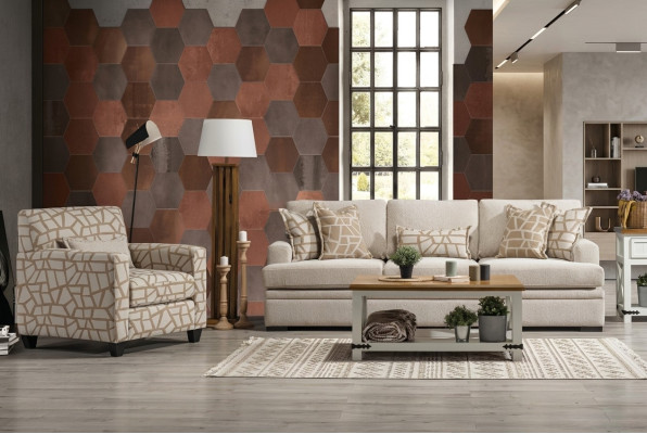 Mobili soggiorno Set divano 2 pezzi Divano a tre posti Moderno Poltrona Design