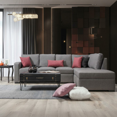 Soggiorno mobili imbottiti di lusso divano angolare a L design moderno divano.