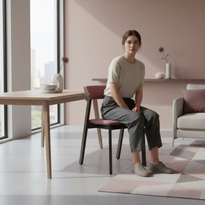 Sedia marrone moderna da sala da pranzo, arredamento di lusso, design, arredamento imbottito nuovo.