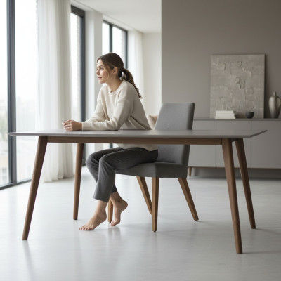 Grigia sedia di lusso arredamento moderno sala da pranzo sedia in legno design nuovo