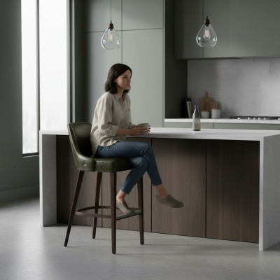 Sgabello da bar Sedia Sgabello Design Sgabelli da bar Imbottiti in pelle Sedia da pranzo.