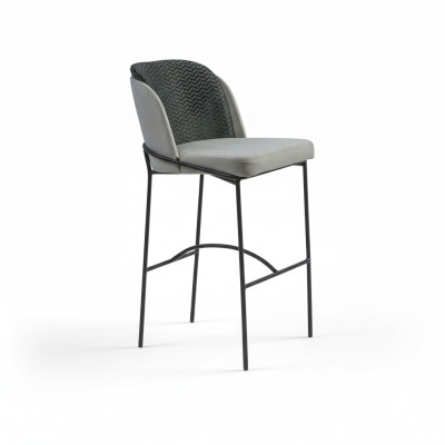 Sgabelli da bar per sala da pranzo Design Sgabelli da bar Sedia imbottita Moderno Grigio