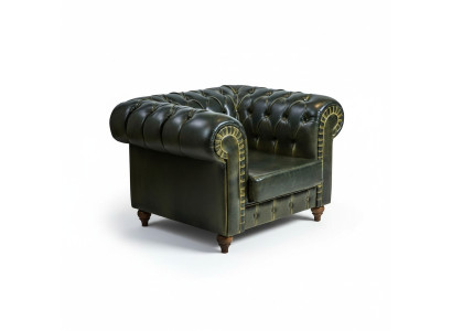 Poltrona Chesterfield Verde Design Moderno Sedia Nuova Arredamento Soggiorno
