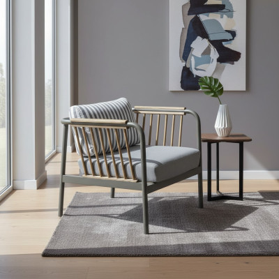 Poltrona moderna grigia sedile design soggiorno arredamento nuovo mobili