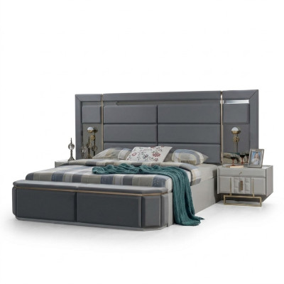 Camera da letto completa Letto 2x Comodini Nuovo Set di mobili di lusso Arredamento
