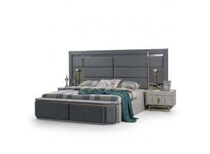 Camera da letto completa Letto 2x Comodini Nuovo Set di mobili di lusso Arredamento