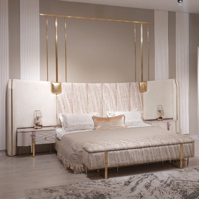 Letto 2x Comodini Camera da Letto Completo Lusso Arredamento Nuovo Mobili