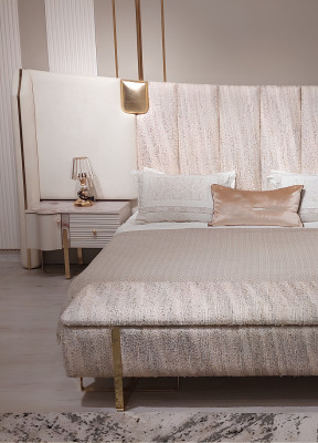 Letto 2x Comodini Camera da Letto Completo Lusso Arredamento Nuovo Mobili