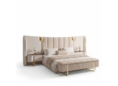 Letto 2x Comodini Camera da Letto Completo Lusso Arredamento Nuovo Mobili