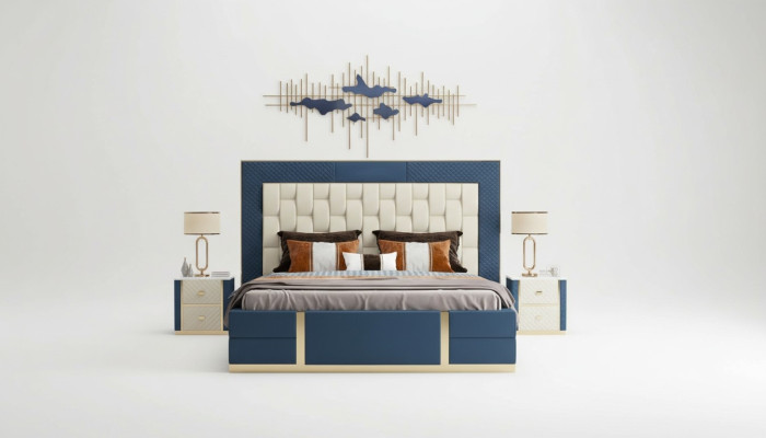 Design Boxspring letto Moderno Letti Letto Letto Matrimoniale Hotel Lusso 180x200 Nuovo