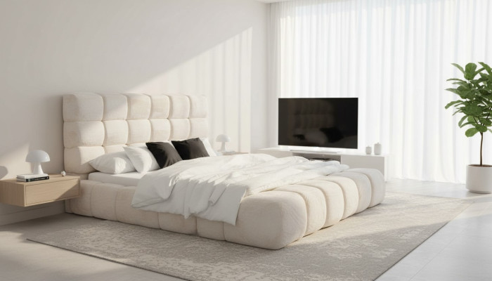 Letto Letti matrimoniali Moderno Struttura letto di lusso Design Cornice letto Legno Nuovo