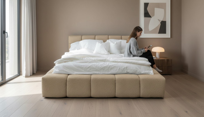 Design della camera da letto letti matrimoniali di lusso in velluto tessile letto matrimoniale 180x200cm