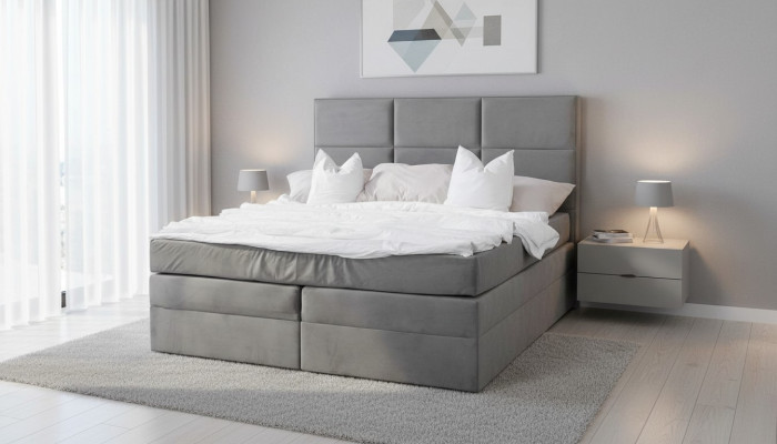 Letto matrimoniale Letti imbottiti Letto in tessuto Design Mobili di lusso Cornice del letto 180x200
