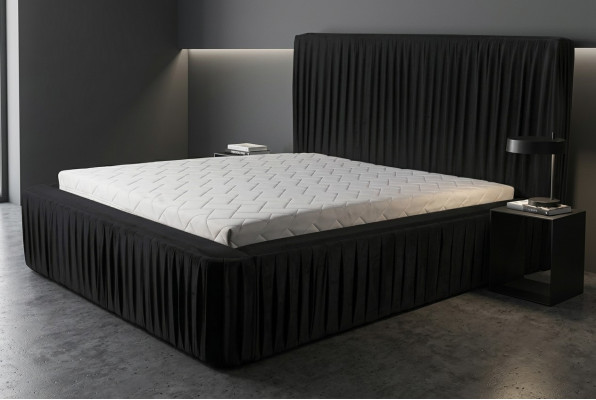 Design del letto di lusso Coppie di letti dell'hotel Camera da letto di lusso Moderno nero