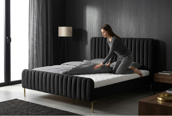 Letto imbottito design di lusso Letti matrimoniali per hotel Camera da letto 180x200cm Nuovo