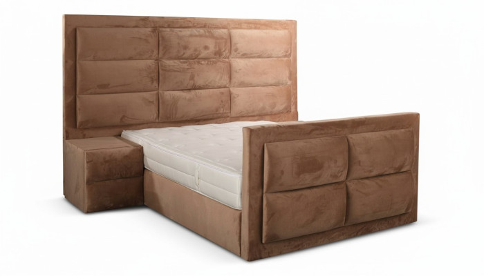Set da camera da letto di lusso 2 pezzi con comodino e letto. Set completo di design nuovo.