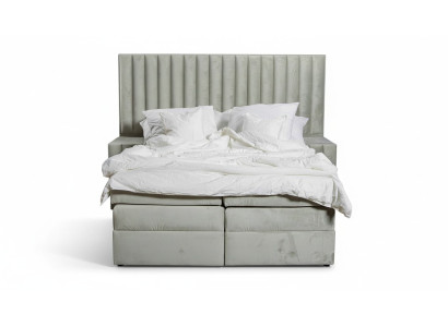 Set camera da letto con letto comodino 3 pezzi Design moderno di lusso Letti Grigio