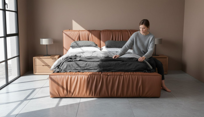 Letti Hotel in ecopelle 180x200 cm Design di lusso Mobili Letto Imbottito