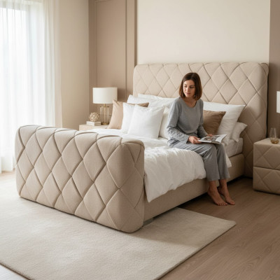 Mobili da camera da letto di lusso Letti Moderni Struttura letto 140x200 cm Testata design.