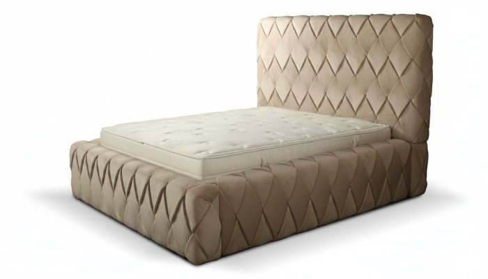 Telaio letto di lusso 180x200 cm Colore beige Pannello testata Letti Camera da letto Mobili