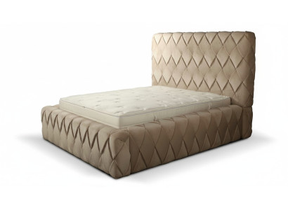 Telaio letto di lusso 180x200 cm Colore beige Pannello testata Letti Camera da letto Mobili