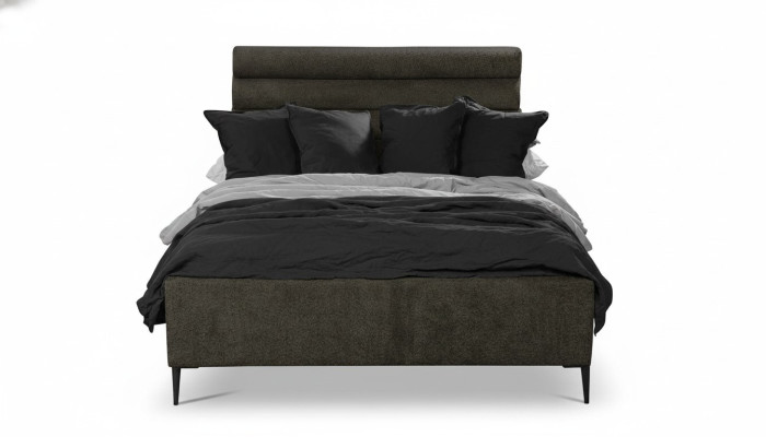 Testo in tessuto Grigio Design di lusso Letto matrimoniale letto matrimoniale.