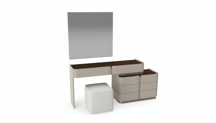 toletta trucco specchio elegante sgabello bianco set completo camera da letto nuovo 3 pezzi