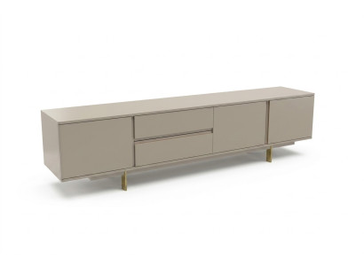 Mobile porta TV design in legno per lussuoso soggiorno beige.