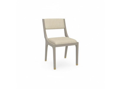 Sedia da design Sedia da pranzo in tessuto bianco in legno massello Nuova