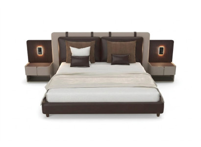 Camera da letto di lusso comodino letti letto set completo design arredamento 3 pezzi