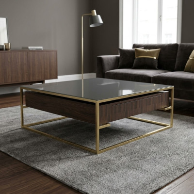 Tavolino da salotto di lusso dal design moderno in legno.