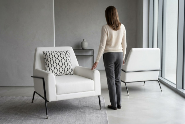 Poltrona design arredamento soggiorno mobili bianchi Tessuto poltrona televisiva Lounge.