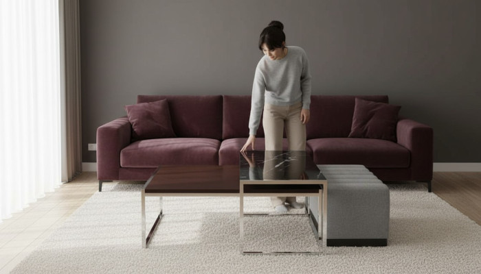 Set soggiorno moderno lusso divano 3 pezzi mobili imbottiti tessuto nuovo