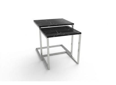 Tavolino da salotto in acciaio inossidabile nero design materiale mobili soggiorno.