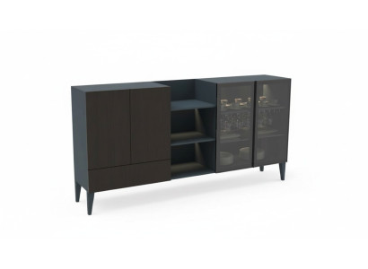 Mobile porta tv moderno in legno credenza cassettiera marrone nero nuovo
