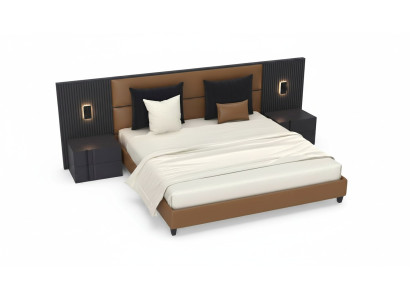 Lusso comodino camera da letto letti letto 3 pezzi design arredamento completo set