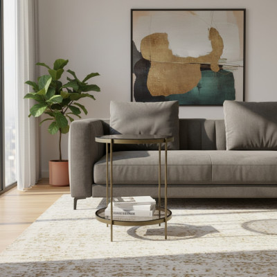 Tavolino in vetro di design elegante nuovo di lusso moderno Grigio Nuovo