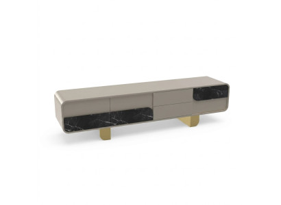 Mobile TV RTV basso Classico Grigio Legno Moderno Soggiorno Nuovo