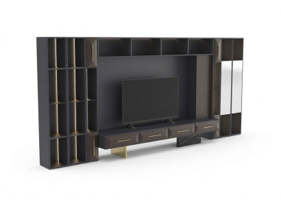 Lussuoso parete attrezzata in legno per soggiorno mobili TV design moderno nuovo