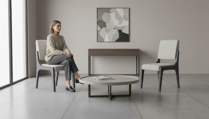 Grigia sedia sala da pranzo lusso mobili design sedie eleganti moderne in legno nuove
