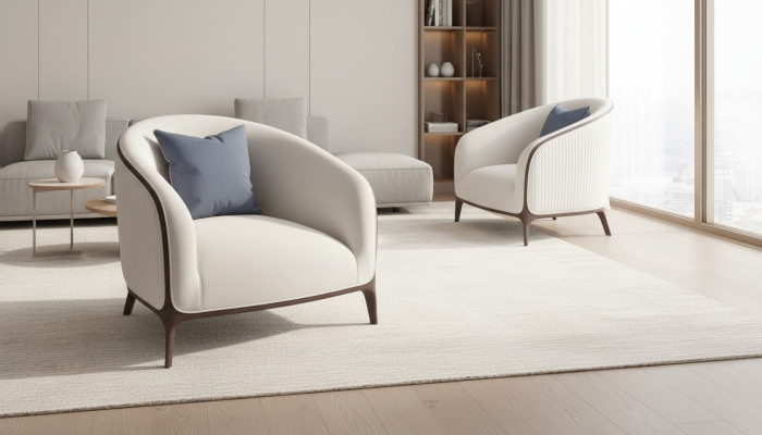 Poltrona Design Divano Monoposto in Tessuto Lounge Imbottito di Lusso Seduta Relax