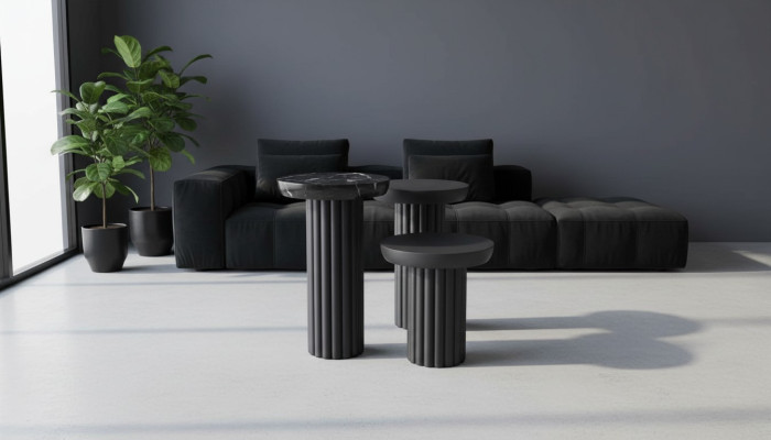 Tavolino soggiorno design di lusso in nero, novità