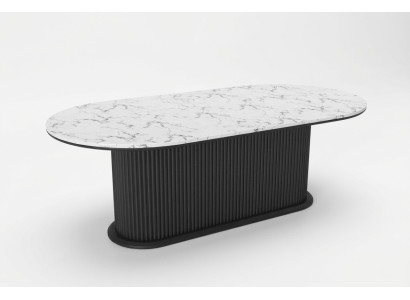 Tavolo da pranzo in legno Tavolo da pranzo moderno in nero ovale Mobili moderni Nuovo